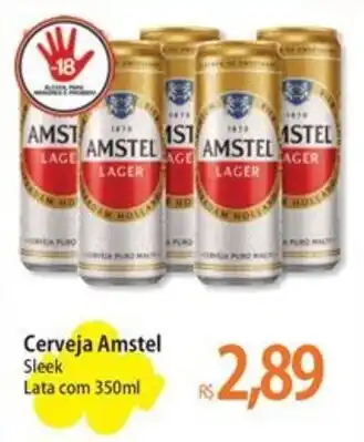 Atacadão Cerveja Amstel Sleek Lata com 350ml oferta