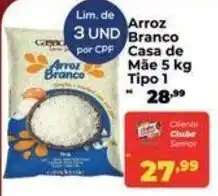 Semar Supermercado Arroz Branco casa de Mãe 5 kg Tipo 1 oferta