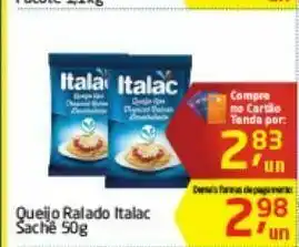 Tenda Atacado Queijo ralado italac 50 gr oferta