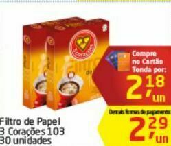 Tenda Atacado Filtros de café 3 corações oferta