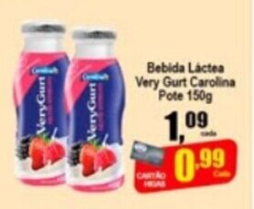 Higa's Supermercado Bebida Lactea Very Gurt Carolina Pote 150g oferta
