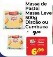 Massa de Pastel Massa Leve 500g Discão ou Cumbuca