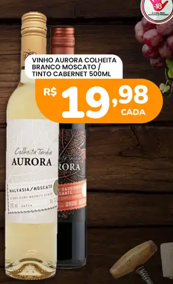Supermercado Bergamini VINHO AURORA COLHEITA BRANCO MOSCATO / TINTO CABERNET 500ML oferta