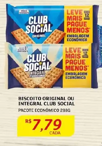 Assaí Atacadista BISCOITO ORIGINAL OU INTEGRAL CLUB SOCIAL PACOTE ECONÔMICO 288G oferta