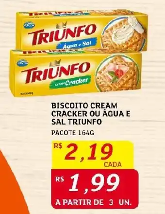 Assaí Atacadista BISCOITO CREAM CRACKER OU ÁGUA E SAL TRIUNFO PACOTE 164G oferta
