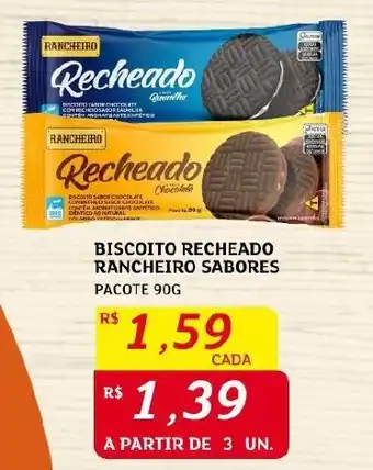 Assaí Atacadista BISCOITO RECHEADO RANCHEIRO SABORES PACOTE 90G oferta