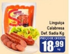 Higa's Supermercado Linguica Calabresa Def. Sadia 1kg oferta