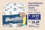 Duetto - papel higiênico folha dupla