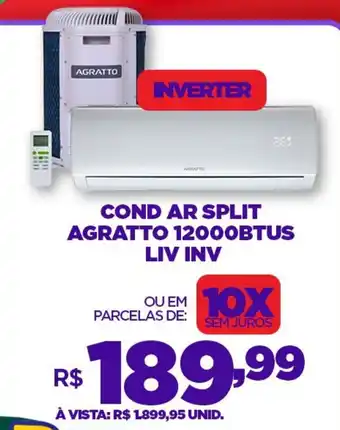 DB Supermercados COND AR SPLIT AGRATTO 12000BTUS LIV INV oferta