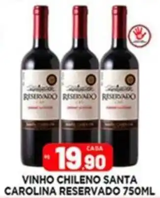 Supermercado Porecatu VINHO CHILENO SANTA CAROLINA RESERVADO 750ML oferta