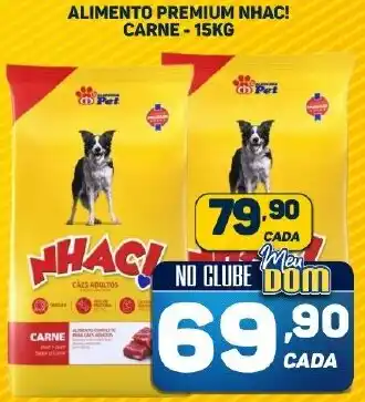 Dom Atacadista ALIMENTO PREMIUM NHAC! CARNE - 15KG oferta