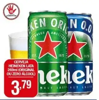 Central Supermercados CERVEJA HEINEKEN LATA 269ml (ORIGINAL OU ZERO ÁLCOOL) oferta