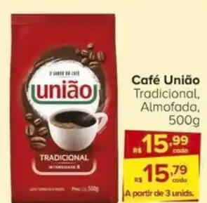 Carrefour Café União Tradicional, Almofada, 500g oferta