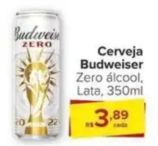 Carrefour Cerveja Budweiser Zero álcool, Lata, 350ml oferta