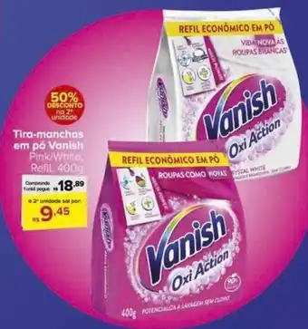 Carrefour Tira-manchas em pó Vanish Pink/White, Refil, 400g oferta
