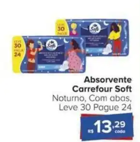 Carrefour Absorvente Carrefour Soft Noturno, Com abas, Leve 30 Pague 24 oferta