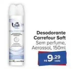 Carrefour Desodorante Carrefour Soft Sem perfume, Aerossol, 150ml oferta