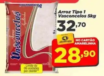 Amarelinha supermercados Arroz Tipo 1 Vasconcelos 5kg oferta