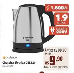 Cadence Chaleira Elétrica CEL820 Cód: 43521