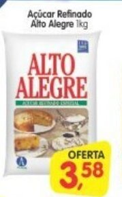 Cercadão Acucar Refinado Alto Alegre 1kg oferta