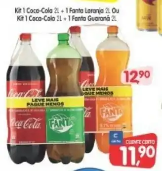 Cercadão Kit 1 Coca Cola 2L + 1 Fanta Laranja 2L oferta