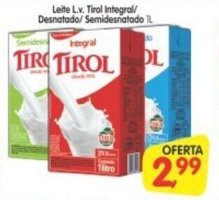 Cercadão Leite L.v. Tirol Integral/ Desnatado/ Semidesnatado 1L oferta