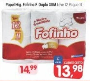 Cercadão Papel Hig. Fofinho F. Dupla 30m oferta