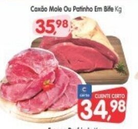 Cercadão Coxao Mole ou Patinho Em Bife 1kg oferta