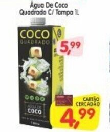 Cercadão Agua de Coco Quadrado c/ Tampa 1L oferta