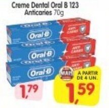 Cercadão Creme Dental Oral B 123 Anticaries 70g oferta