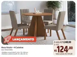 Deltasul Mesa Nicole + 4 Cadeiras oferta