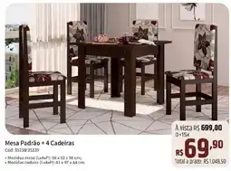 Deltasul Mesa Padrão + 4 Cadeiras oferta