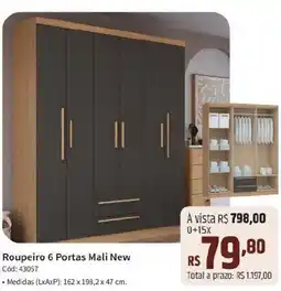 Deltasul Roupeiro 6 Portas Mali New oferta