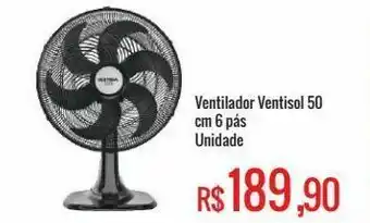 Ventilador ventisol 50 cm 6 pás
