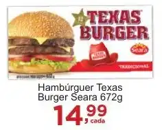 Rossi Supermercado Hambúrguer Texas Burger Seara 672g oferta
