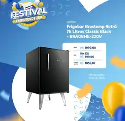 Catral Frigobar Brastemp Retrô 76 Litros Classic Black - BRA08HE-220V oferta