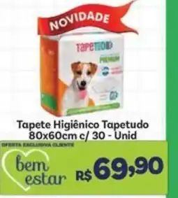 Tapete Higiênico Tapetudo 80x60cm c/30 - Unid