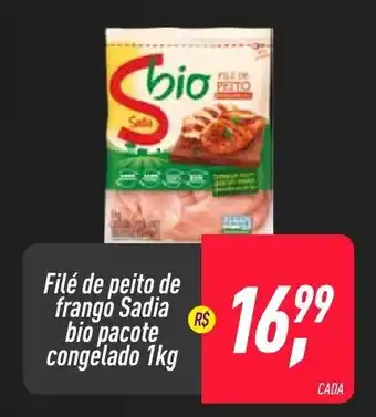 Frangolândia File de peito de frango Sadia bio pacote congelado 1kg oferta