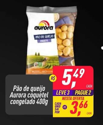 Frangolândia Pao de Queijo Aurora Coquetel congelado 400g oferta