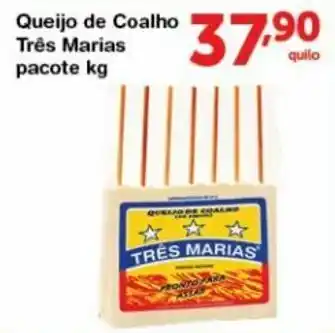 Roldão Queijo de Coalho Tres Marias pacote 1kg oferta