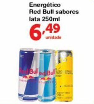 Roldão Energetico Red Bull sabores lata 250ml oferta