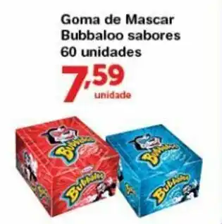 Goma de Mascar Bubbaloo sabores 60 unidades