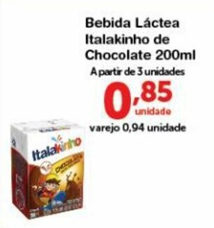 Roldão Bebida Lactea Italakinho de Chocolate 200ml oferta