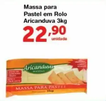 Roldão Massa para pastel em rolo Aricanduva 3kg oferta