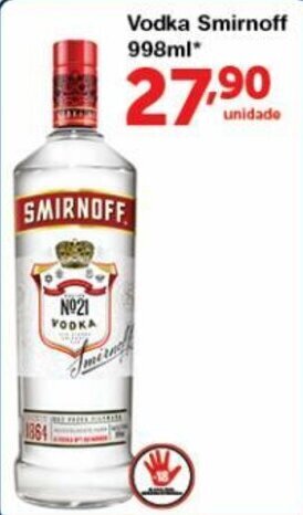 Roldão Vodka Smirnoff 998ml oferta