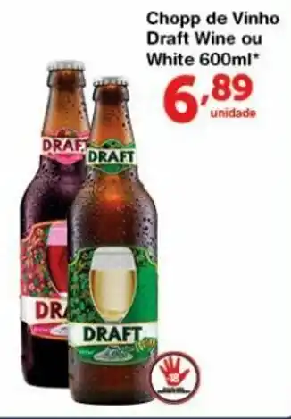 Roldão Chopp de Vinho Draft Wine ou White 600ml oferta