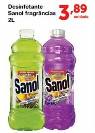 Roldão Desinfetante Sanol Fragrancias 2L oferta