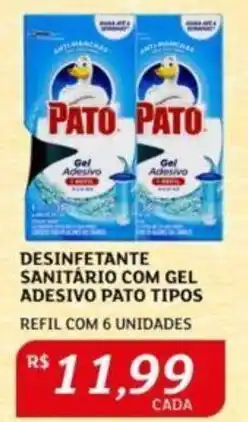 DESINFETANTE SANITÁRIO COM GEL ADESIVO PATO TIPOS REFIL COM 6 UNIDADES
