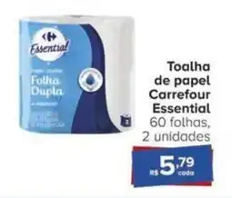 Carrefour Toalha de papel Carrefour Essential 60 folhas, 2 unidades oferta