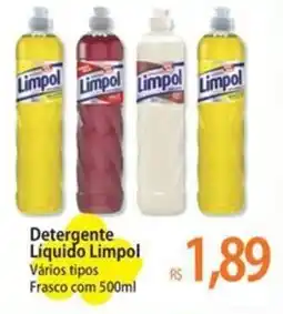 Atacadão Detergente Líquido Limpol Vários tipos Frasco com 500ml oferta